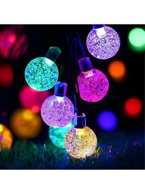 Solar String Lights Outdoor 50Led 24Feet Solar Waterproof Crystal Globe Lights